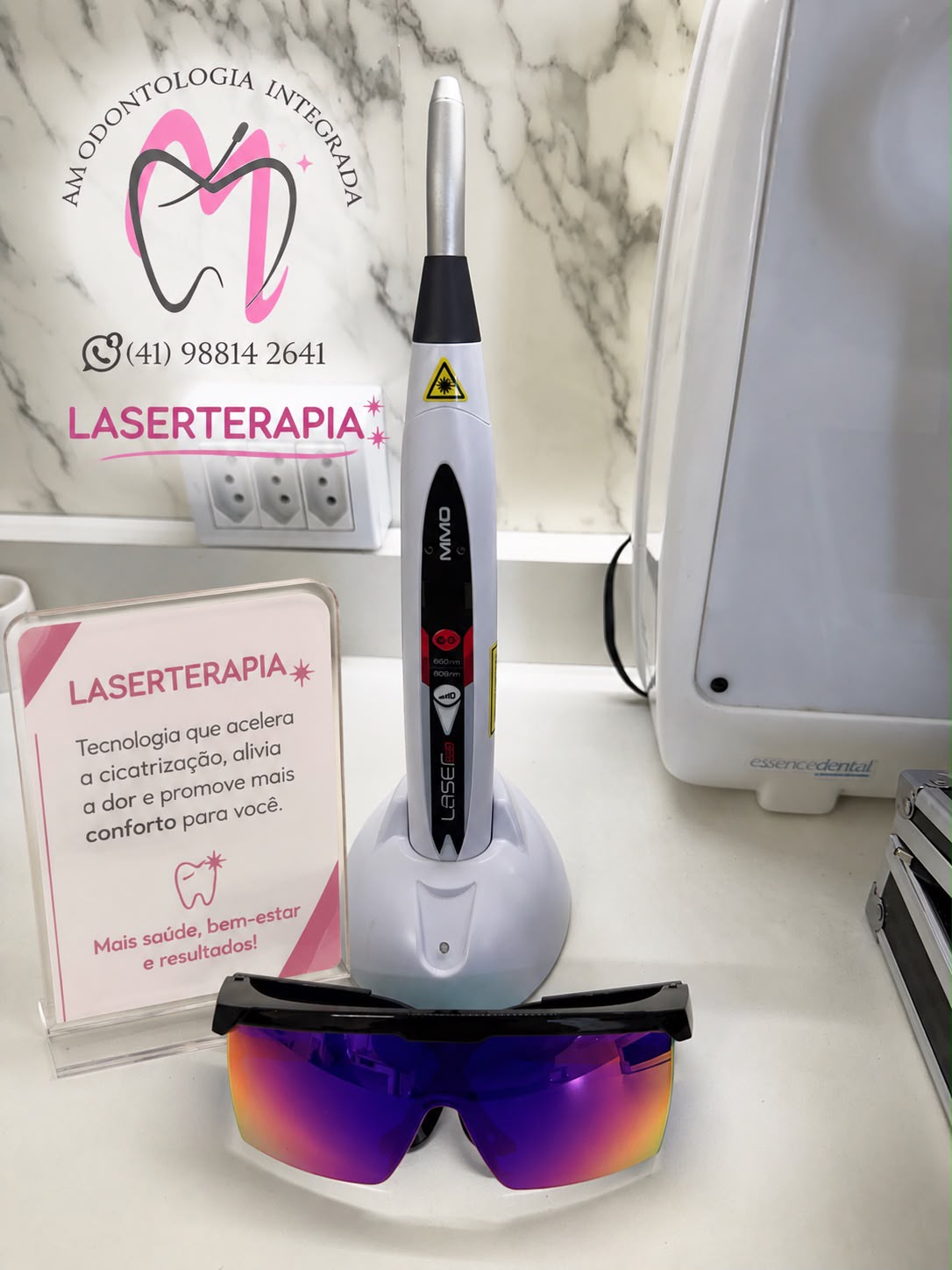 Equipamento de laserterapia da clínica
